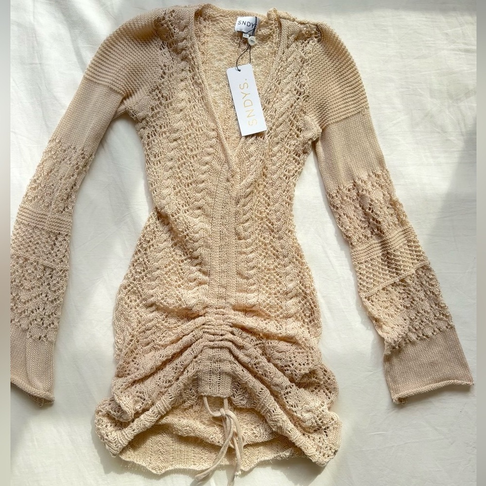 SNDYS Crochet knit cover up dress